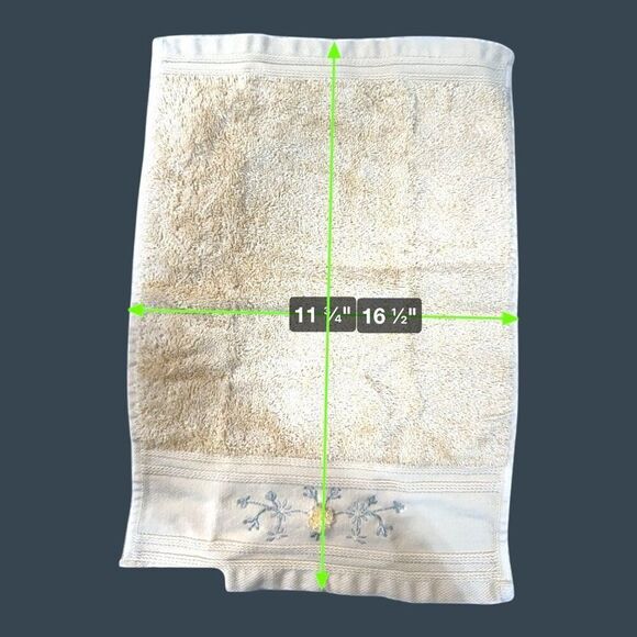 Home Spa Embroidered Floral Bath Towel Portugal Set Of 7 Cotton Beige READ - Picture 10 of 10